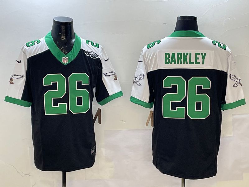 Men Philadelphia Eagles #26 Barkley Black Thanksgiving three generations 2025 Nike Limited NFL Jersey style 7